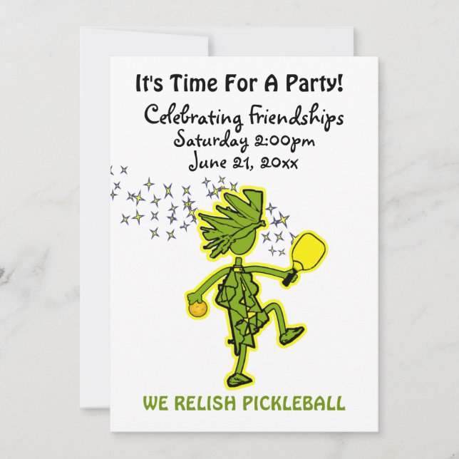 Relish Picklball Party Invitation Inbjudningar (Framsida)