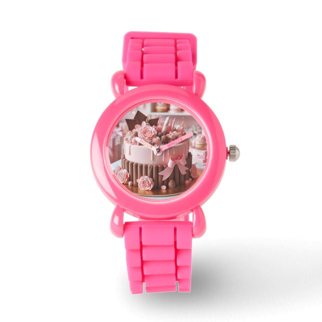 Relógio Aniversário Rosa Infantil Armbandsur (Framsida)