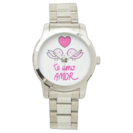 relógio feminino pássaros românticos armbandsur