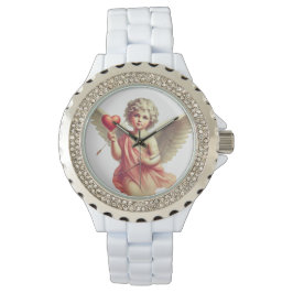 relógio feminino vintage anjo cupido armbandsur