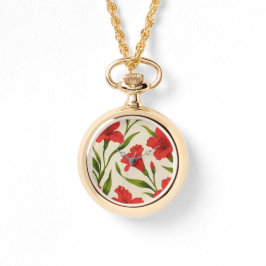 relógio florais vermelha  armbandsur