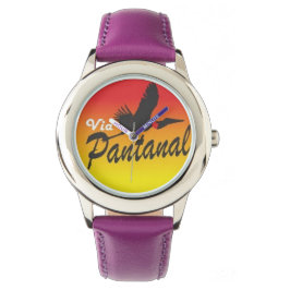 Relógio Infantil Roxo de Aço Inoxidável Armbandsur