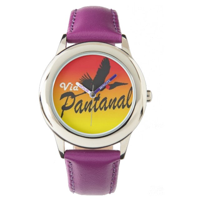 Relógio Infantil Roxo de Aço Inoxidável  Armbandsur (Framsida)