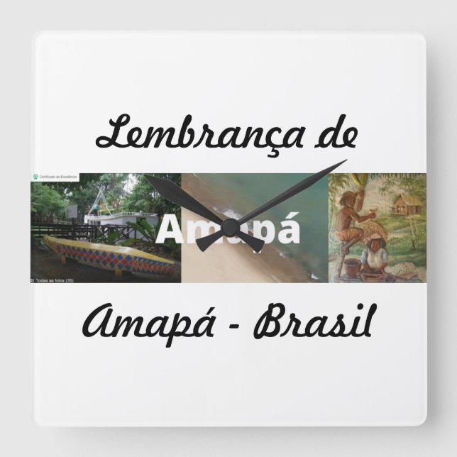 Relogio lembrança de Amapá Fyrkantig Klocka (Framsida)