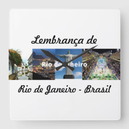 Relogio lembrança de Rio de Janeiro Fyrkantig Klocka