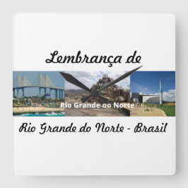 Relogio lembrança de Rio Grande do Norte Brasil Fyrkantig Klocka