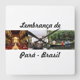 Relogio lembrança do Pará Fyrkantig Klocka