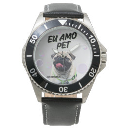 Relógio Masculino Preto Aço Inoxidável Pet Armbandsur