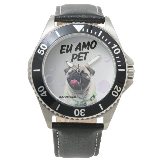 Relógio Masculino Preto Aço Inoxidável Pet Armbandsur (Framsida)