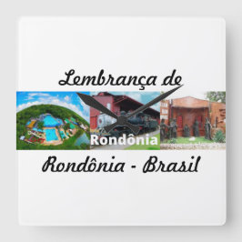 Relogiolembrança de Rondônia Fyrkantig Klocka