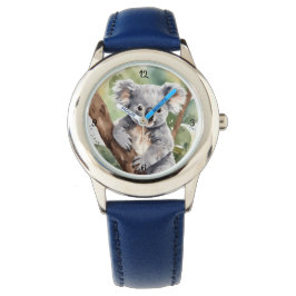 Reloj Adorable con Koala Bebé en Estilo Acuarela Armbandsur