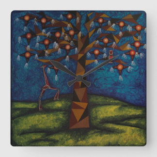 Reloj Árbol de la fiesta eterna Fyrkantig Klocka