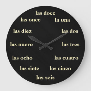 Reloj - Blanco Sobre neger Stor Klocka