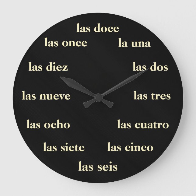 Reloj - Blanco Sobre neger Stor Klocka (Framsida)