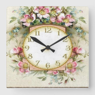 reloj-blommigt fyrkantig klocka