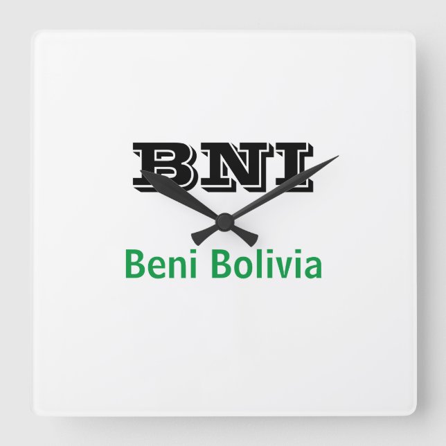 Reloj BNI Beni Bolivia Fyrkantig Klocka (Framsida)