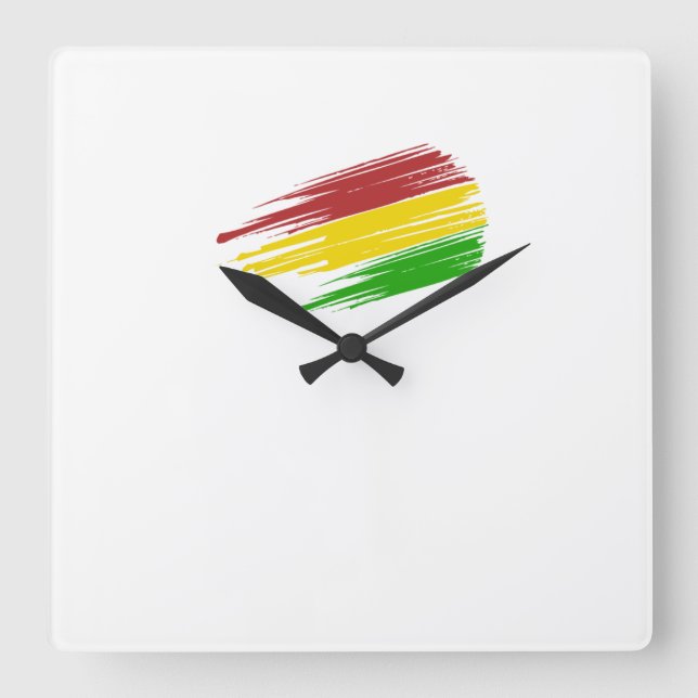 Reloj Bolivia Fyrkantig Klocka (Framsida)