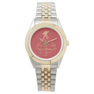 Reloj charra quinceanera, röd klockwester armbandsur