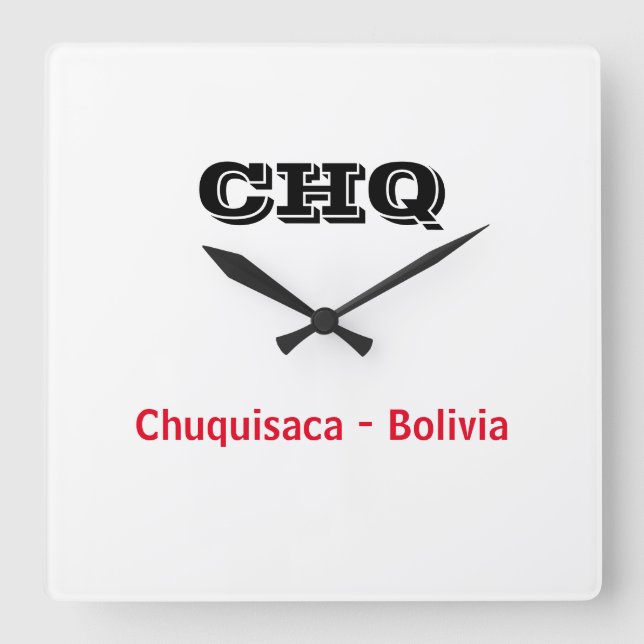 Reloj Chuquisaca Bolivia Fyrkantig Klocka (Framsida)