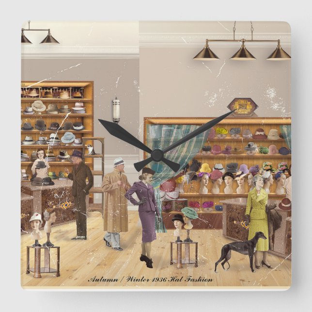 Reloj Cuadrado Autumn - Winter Fashion, 1934 Fyrkantig Klocka (Framsida)