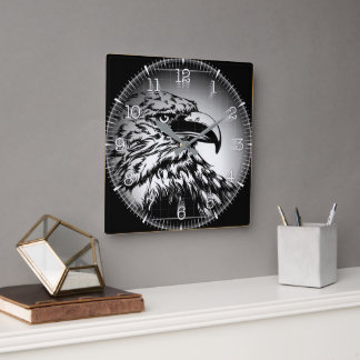 Reloj Cuadrado Time and illustrated art on your wa Fyrkantig Klocka