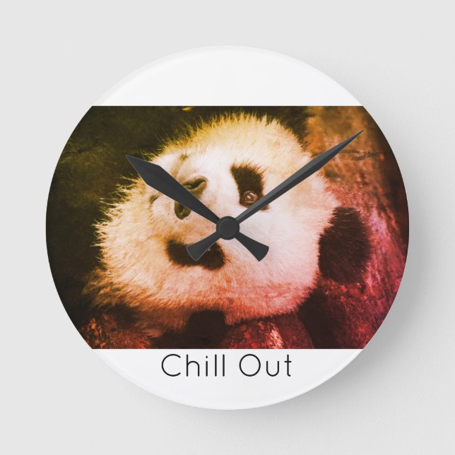 Reloj de pared Bear Panda Rund Klocka (Framsida)