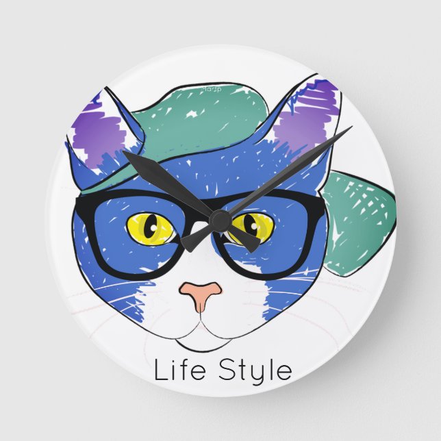 Reloj de pared Cats Rund Klocka (Framsida)