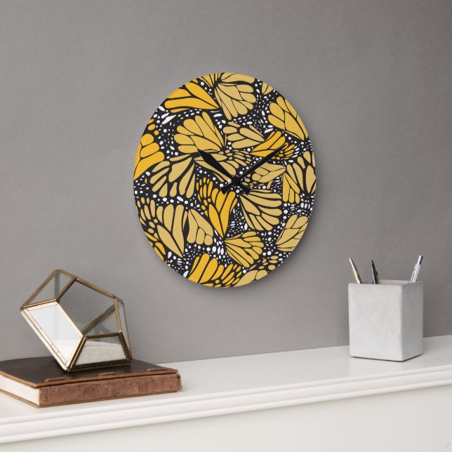 Reloj de pared circular estampado mariposa monarca stor klocka (Kontor)