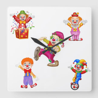 reloj de pared con payasos fyrkantig klocka