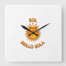 Reloj de Pared Cuadrado con Logo Sol Brillo Sola | Fyrkantig Klocka