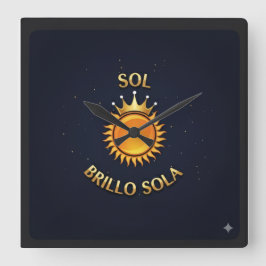 Reloj de Pared Cuadrado con Logo Sol Brillo Sola | Fyrkantig Klocka