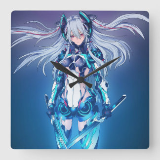 Reloj de pared de anime fyrkantig klocka