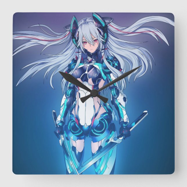 Reloj de pared de anime fyrkantig klocka (Framsida)