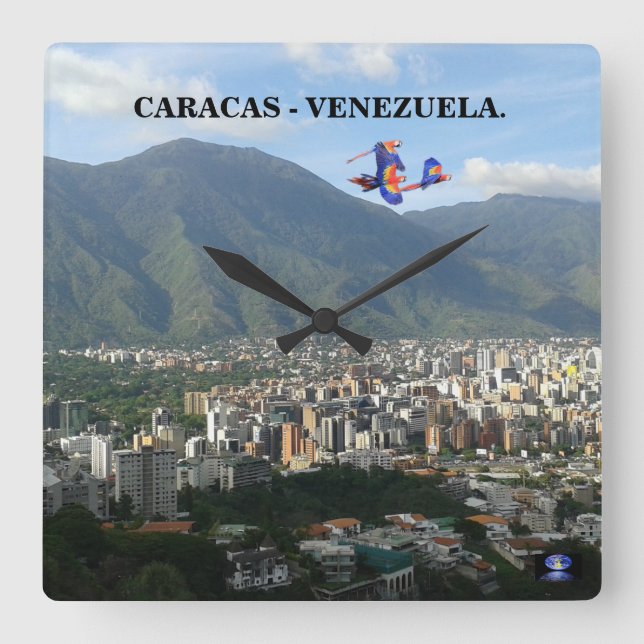 RELOJ DE PARED DE CARACAS - VENEZUELA. FYRKANTIG KLOCKA (Framsida)