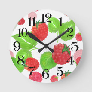 reloj de pared frambuesas a la acuarela rund klocka