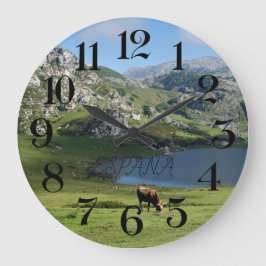 reloj de pared Lagos de Covadonga en Asturias Stor Klocka