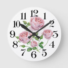 reloj de pared rosas a la acuarela rund klocka