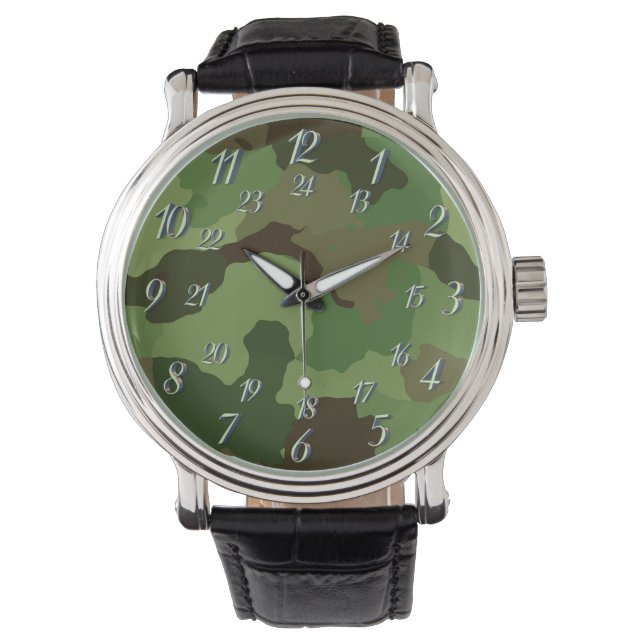 Reloj De Pulsera Ejército fondo verde camuflaje Armbandsur (Framsida)