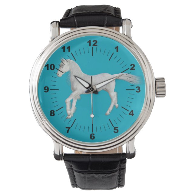 Reloj De Pulsera Enérgico Caballo Blanco Armbandsur (Framsida)
