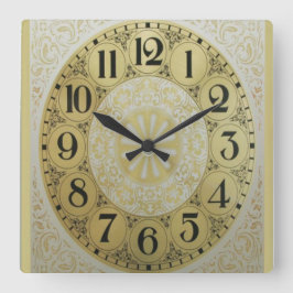 Reloj Dorado Fyrkantig Klocka