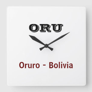 Reloj Oruro - Bolivia Fyrkantig Klocka