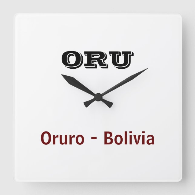 Reloj Oruro - Bolivia Fyrkantig Klocka (Framsida)