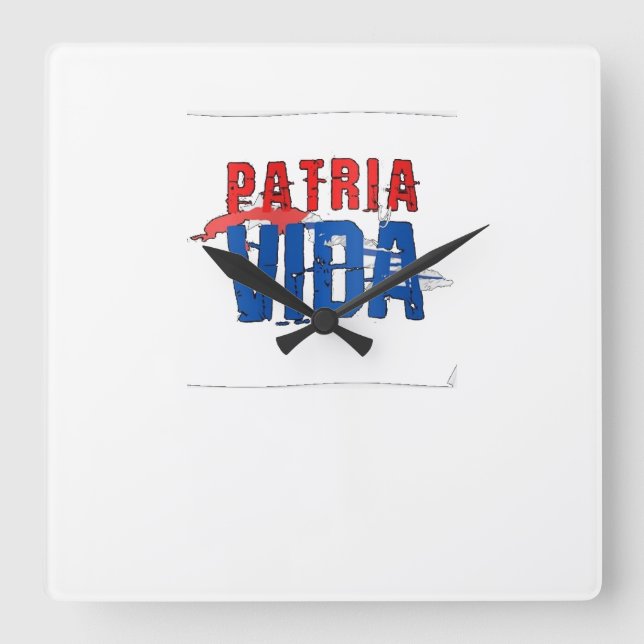 Reloj Patria y vida Fyrkantig Klocka (Framsida)