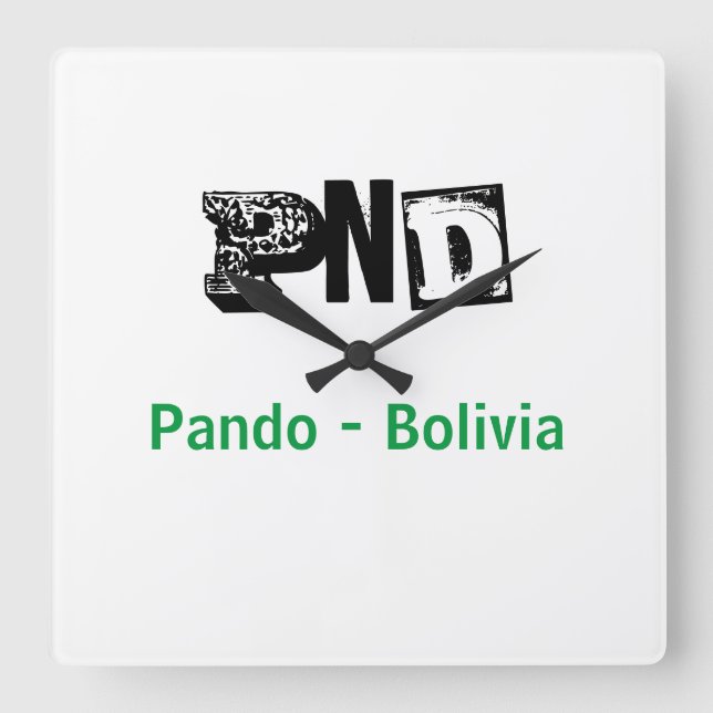 Reloj PND Pando Bolivia Fyrkantig Klocka (Framsida)