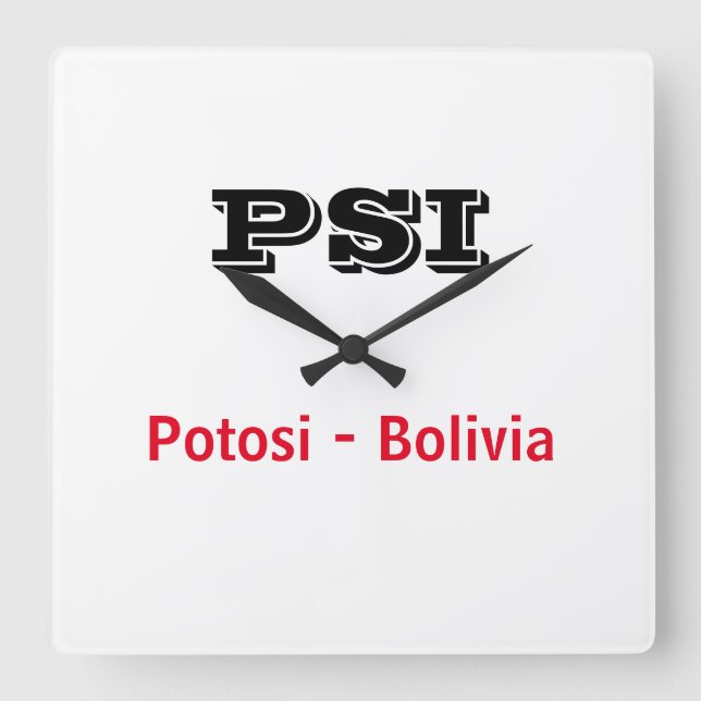 Reloj Potosi Bolivia Fyrkantig Klocka (Framsida)