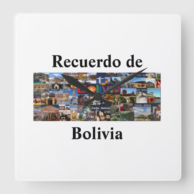 Reloj  recuerdo de Bolivia Fyrkantig Klocka (Framsida)