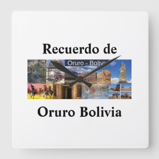 Reloj recuerdo de oruro Bolivia Fyrkantig Klocka