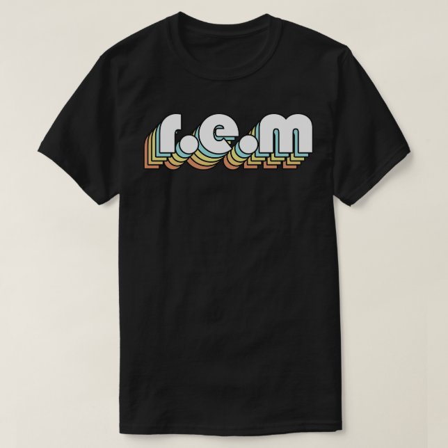 REM Retro Rainbow Typography Faded Stil T Shirt (Design framsida)