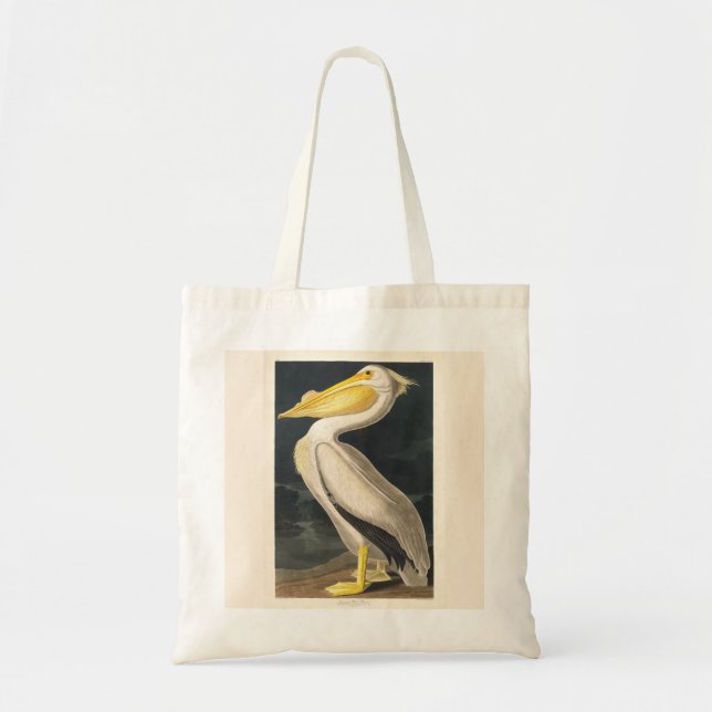 Remastad Audubon American White Pelican Tygkasse (Framsidan)