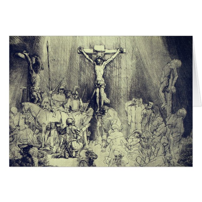 Rembrandt 1653-detalj Tre Kor Hälsningskort (Framsidan Horizontal)